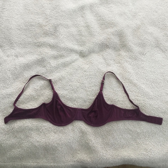 Vintage 90s Y2K Victoria's Secret Iridescent Maroon/Dark Magenta Demi Bra Sz 36B - Picture 5 of 12